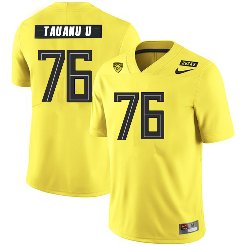 Men #76 Jonah Tauanu'u Oregon Ducks College Football Jerseys Sale-Yellow